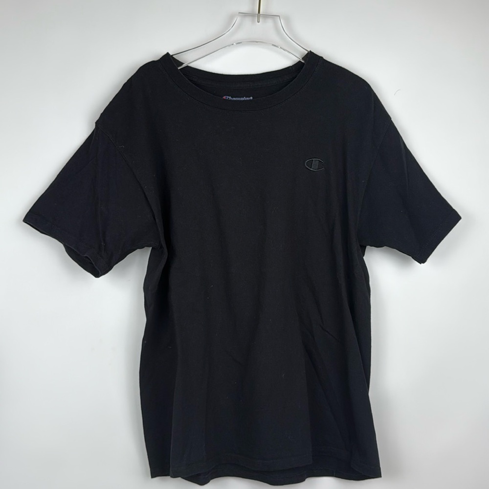 Champion Black Men Crew Neck Short‎ Sleeves T-Shirt Size Medium